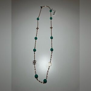 Tory burch gold and turquoise necklace. Brand new with tag and dust bag …